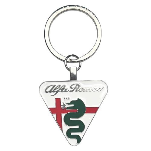 GZZHENGYE Portachiavi creativo con logo dell'auto, in lega di metallo cromato 3D, regalo per uomini e donne, chiavi per Alfa Romeo Giulia Stelvio 4c Tonale Mito giulietta 159 147 (Portachiavi AR)