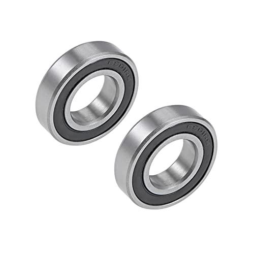 PATIKIL 12mm x 24mm x 6mm Profondo Scanalatura Sfere Cuscinetti, 2 Pezzi Cromo Acciaio Cuscinetto a Sfera a Gola Profonda per Potenza Trasmissione ABEC1, 6901-2RS
