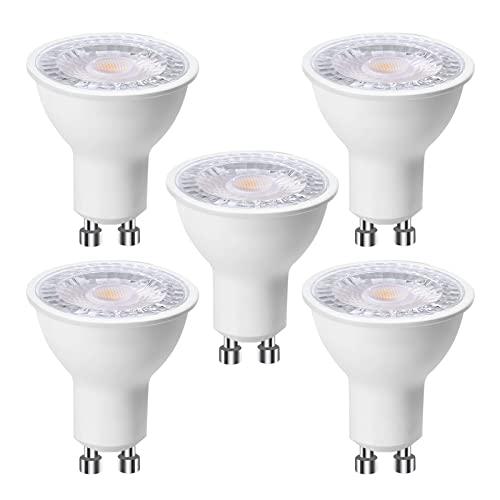 EXTRASTAR Lampadine LED GU10, 6 Watt 500 Lumen, Luce Bianca Calda 3000K, Lampadine LED，non dimmerabilei, Confezione da 5