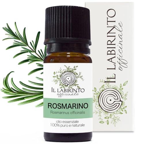 Olio Essenziale Rosmarino Cineolo puro alimentare Il Labirinto Officinale - Oli Essenziali Naturali - Olio essenziale per Diffusori e Umidificatori, Aromaterapia - 10ml