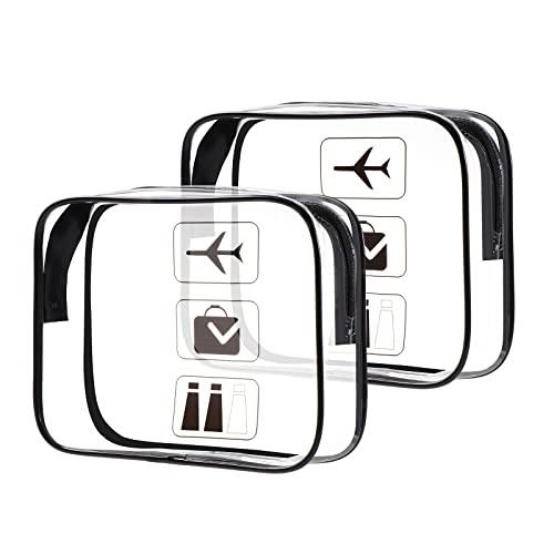 Oderra 2 Sacchetti Beauty Case Trasparente, TSA Borsa Viaggio per il Trasporto di liquidi, Beauty Case da Viaggio per Cosmetici, Donna/Uomo