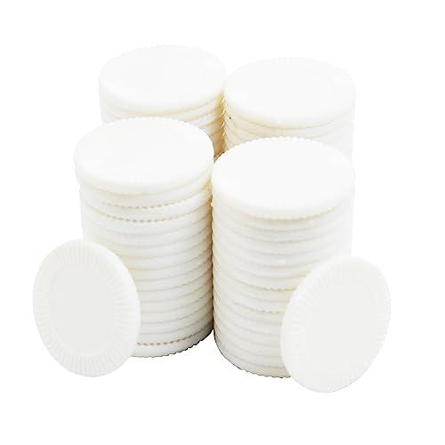 Smartdealspro Mini contatori di apprendimento in plastica opaca, gettoni per giochi di fiches da poker, con scatola portaoggetti, bianco, 32 mm (64 pezzi, girasole)