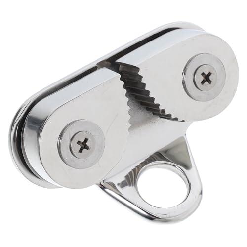 RORPOIR Strozzascotte in Acciaio Inox 316 a Camma per Barche a Vela, Kayak e Gommoni, Morsetto a Vite Regolabile con Anello Guida per Rotaie, Dispositivo di Bloccaggio Corde Resistente
