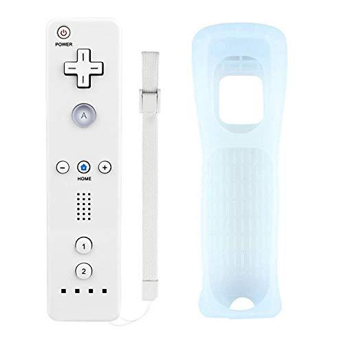 Atopoo Wii - Telecomando di ricambio per Nintendo Wii / Wii U, con custodia in silicone e cinturino da polso (bianco)