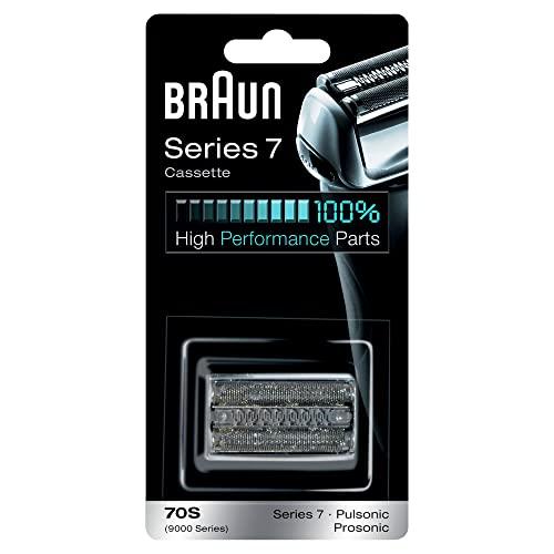 Braun 70S Testina di Ricambio ORIGINALE per Rasoio Elettrico Barba - Compatibile Con i Rasoi Series 7, per una Rasatura Ottima Ogni Giorno, Argento