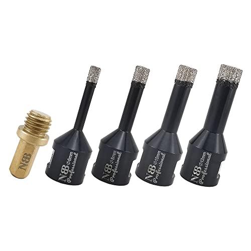 NBB Punta a tazza diamantata con M14, per foratura professionale a secco o ad umido su porcellana dura, ceramica, piastrelle, granito, marmo,veloce,durevole,per smerigliatrice angolare(4, 6/8/10/12mm)