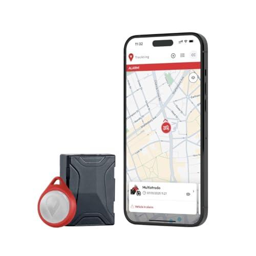 Trackting SMART V3 Italia - Antifurto GPS localizzatore per Auto e Moto - SIM integrata Senza Canone LTE-M/Edge - No cavi - Batteria record - Telefonata di Allarme e Live Tracking in Caso di Furto