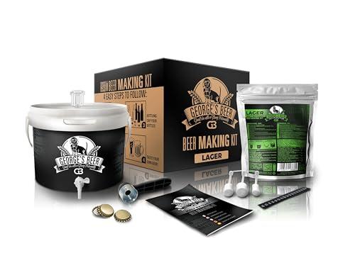 Beer & Wine - Kit Fermentazione George's Beer 5l - Birra Artigianale Fatta in Casa - Kit Malto Fermentazione - Kit per Produzione di Birra - Idea Regalo (Kit con Malto Lager)