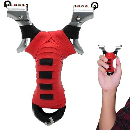 NAYAINOVA Base in Acciaio Inox Potente per Gli Sport all'Aria Aperta-Confezione ricreativa Professionale per Elastici e Palline di Argilla e Acciaio-Elevata Resistenza e precisione,Rosso e Nero, M