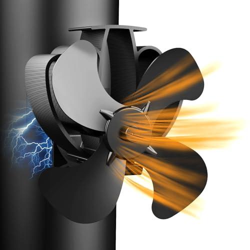 Dancial Ventola per Stufa a Legna Magnetico, ventilatore stufa da Tubo per la protezione ambientale, ventola camino, Senza corrente Silenziosa ed Efficiente Distribuzione del Calore/Stufa/Tronchi