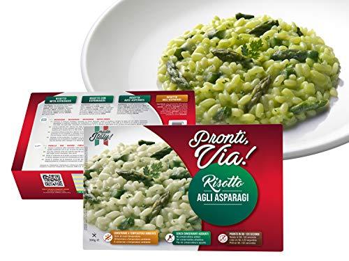 Risotto pronti via - Risotto Carnaroli agli asparagi – Pronto in 2 Minuti – Si Conserva Fuori Frigo – Senza Conservanti – 100 % Prodotto Italiano – 300 gr (agli Asparagi, singola (1 prodotto))