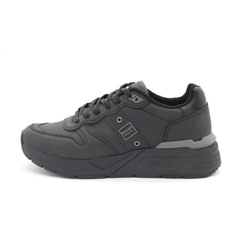 Blauer F5ray04 Sneakers Con Lacci In Ecopelle Da Uomo BLACK 43