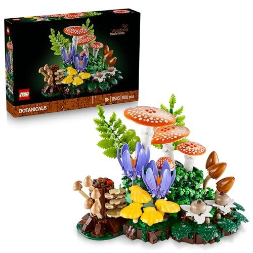 LEGO Botanicals Funghi del Bosco - Set di Piante Artificiali per Adulti con un Fungo Velenoso e Fiori Finti - Decorazione per la Camera da Letto o per il Soggiorno - Idea Regalo Fai da Te - 11505