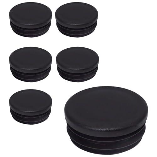 SKIR'CO Inserti per tubi rotondi da 45 mm, tappi per pali di recinzione, tappi per tubi in plastica nera, tappi per tubi, colore nero RAL 9005, 6 pezzi