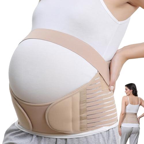 NEOtech Care - Fascia per maternità - Supporto per la gravidanza - Cintura vita/schiena/addome (Beige, L)