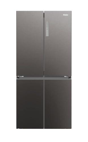 Haier Cube 83 Serie 3, Frigorifero Americano, 4 Porte, 467 Litri, Total No Frost, Air Surround Fresher Tech, Libera Installazione, Classe E, (AxLxP) 181,5x83,3x65 cm, Dark Inox- HCR3818ENMD