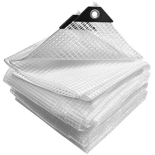 VOUNOT® Telo Impermeabile Esterno 4x8m, Telone Occhiellato Impermeabile Rinforzato PE 180 g/m², Telo Protettivo Multiuso per Barche, Legno, Piscina, Mobili da giardino, Auto, Bianco