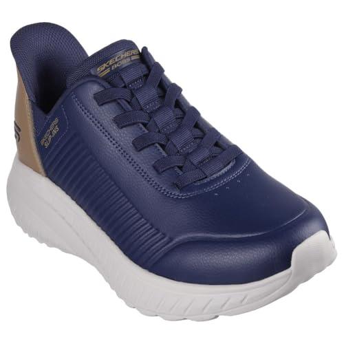 Skechers Bobs Squad Chaos Heel Preferred Sneaker da Uomo Senza Mani, Navy Pu, 46 EU