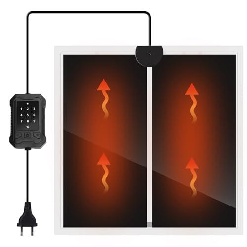 Nobleza Tappetino Riscaldante per Rettili 10 Livelli, 14W 28x28cm Termostato Auto-Riscaldante, Impermeabile per Terrario di Tartarughe, Gechi, Serpenti, Anfibi, Lucertole