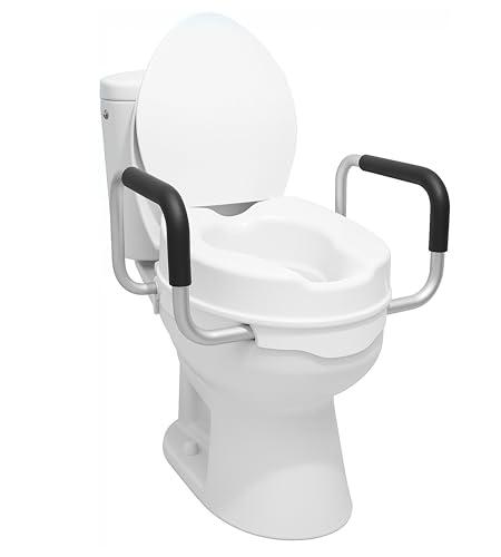 App Life Rialzo WC per Anziani con Braccioli e Coperchio 10 cm, Dispositivo Medico di Classe I, Rialzo Bagno Disabili, Alzawater per Anziani, Sollevatore WC Disabili, Rialzo per WC Universale