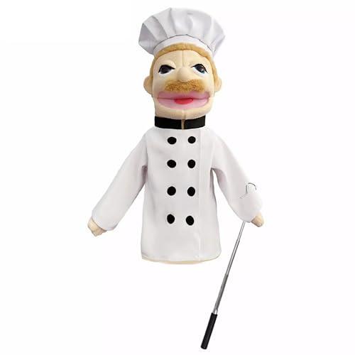 LOMTRATS Burattini teatrali per bambini,include insegnante,poliziotto,pirata,detective,ecc.con bocche aperte mobili,perfetti per raccontare storie,insegnare,regali per festival,1 pezzo con joystick