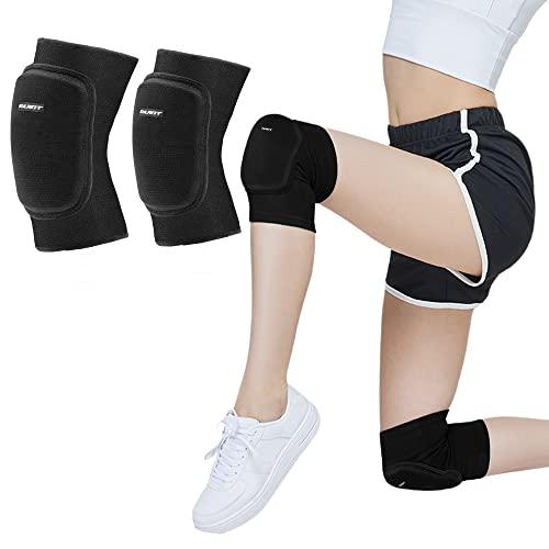 EULANT Ginocchiera Pallavolo Bambina,Ginocchiere Danza Ragazza,Morbido Protezione del Ginocchio per Running Calcio Basket Bici Scooter Ginnastica Ritmica,Nero M