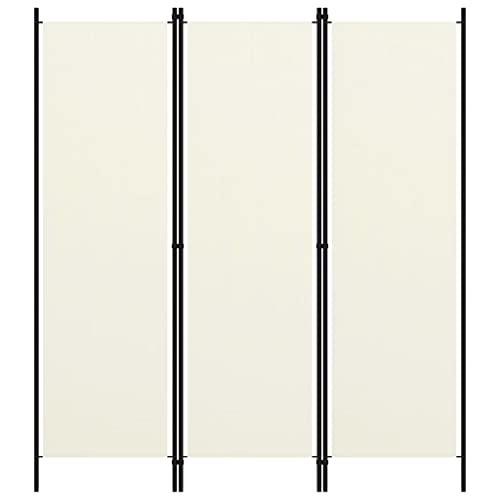 vidaXL Paravento a 3 Pannelli Divisorio Separè Byobu Pieghevole Schermo Separatore Ambienti Interni Protezione Privacy Bianco 150x180 cm