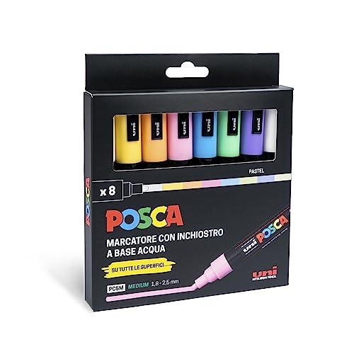 Posca - UniPosca Set Completo con 8 Pennarelli Color Pastello