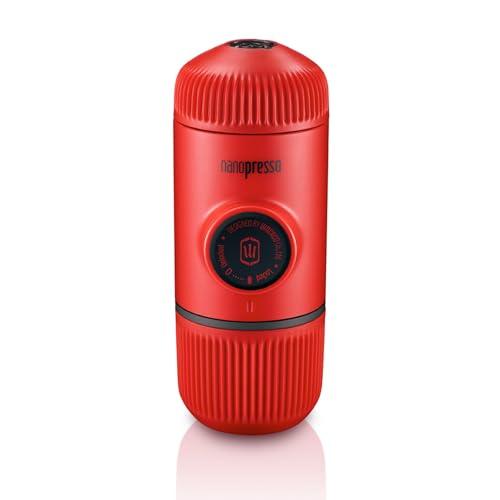 WACACO Nanopresso Macchina Caffe Portatile, Mini Espresso Portatile Senza Custodia Protettiva, Versione di Aggiornamento Per Minipresso, Operazione Manuale, Macchina da Caffe per Viaggi, Rosso
