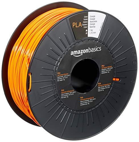 Amazon Basics - Filamento per stampanti 3D, in polilattato (PLA), 1.75 mm, arancione, 1 kg per bobina
