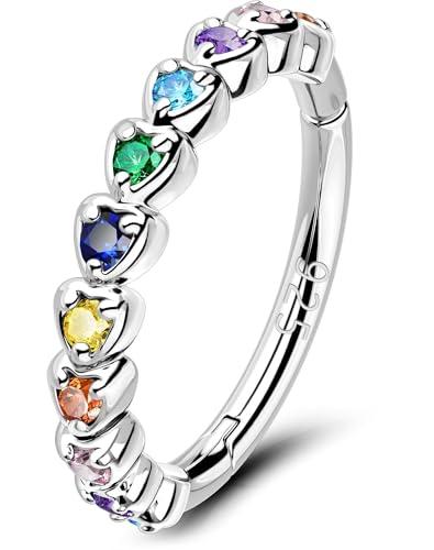 OUFER 16G Cuore Piercing Helix Argento 925 Cartilage Earring Hinged Segment Orecchino Conch Clear CZ Helix Clicker Donna