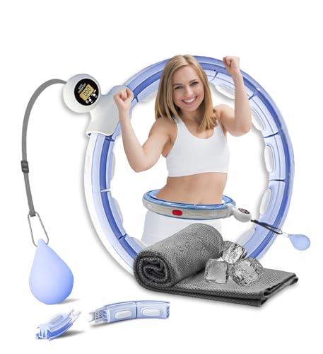 K-MART Hula Hoop ponderato, Infinity Smart Hula Hoops con 16 Contatori, Massaggio automatico a 360 gradi, Infinity Hoop per adulti, Attrezzature per il fitness per la perdita di peso