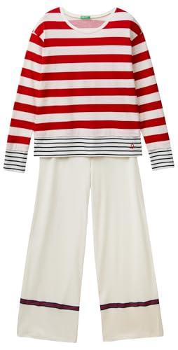 United Colors of Benetton Pig(Maglia+Pant) 3OKG3P033 Set di Pigiama, Rosso, XS Donna