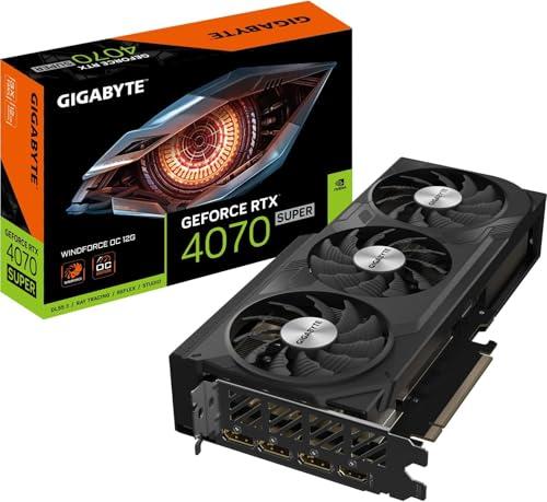 Gigabyte GeForce RTX 4070 SUPER WINDFORCE OC - Scheda grafica 2505 MHz, 12 GB GDDR6X 21000 MHz 192-bit di memoria, PCI-E 4.0, 3 x DP 1.4, 1 x HDMI 2.1a, NVIDIA DLSS 3.5, GV-N407SWF3OC-12GD