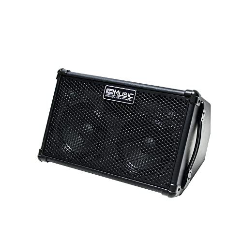 Coolmusic BP40D Amplificatore per chitarra acustica - Altoparlante Bluetooth portatile 80W W/batteria con effetto ritardo riverbero Chorus, 6 ingressi, 3 bande EQ