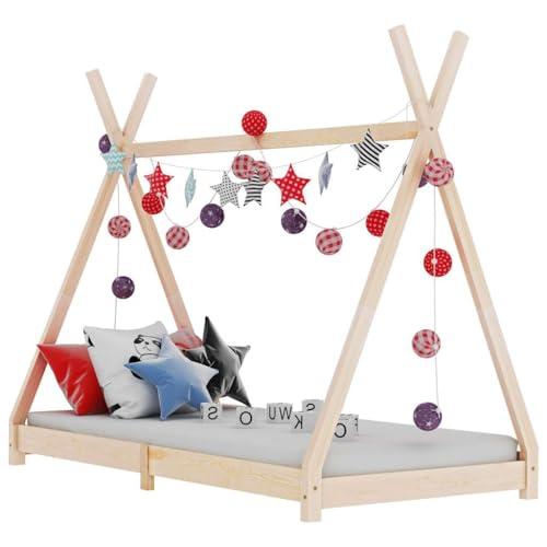 vidaXL Giroletto per Bambini a Doghe Design Casetta Decorativo Robusto Struttura Telaio Letto Arredi Cameretta 80x160 cm Legno Massello di Pino