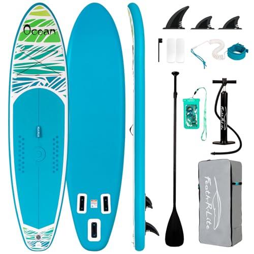 FunWater 335CM Tavola SUP Gonfiabile con Zaino, Pompa, Pinne, Laccio a Spirale, Pagaia, Borsa Impermeabile per Smartphone, Adatta a Tutti i Livelli di Abilità