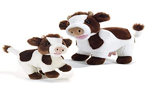 Plush & Company Peluche Regina Mucca Pezzata Peluches Giocattolo, Regalo Originale per Bambini, Compleanno Ragazza Ragazzo, Lunghezza 23 cm