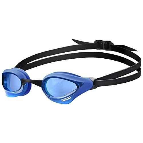 ARENA Cobra Core Swipe Occhialini Nuoto da Gara Unisex Adulto, Occhialini Piscina con Lenti Curve, Anti-Appannamento, Protezione UV, 5 Ponti Nasali Intercambiabili