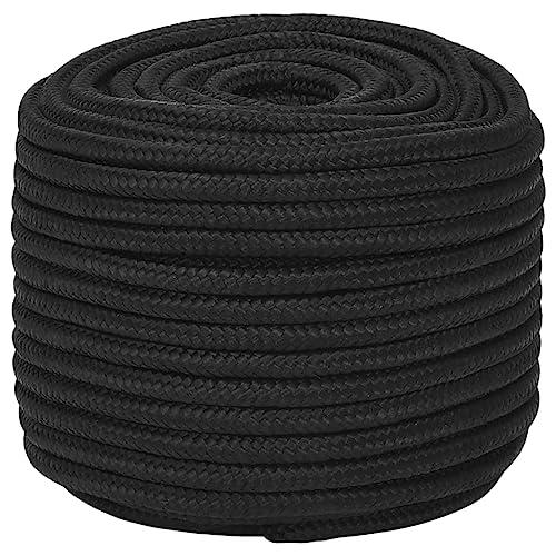 vidaXL Corda per Barca Completamente Nera 14 mm 50 m in Polipropilene