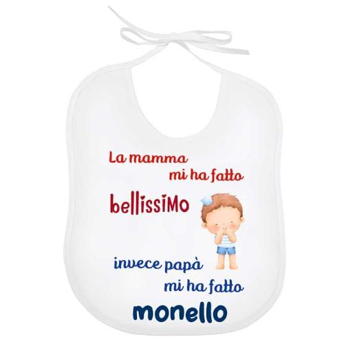 La Ruotante Bavaglino bavetta mamma mi ha fatto bellissimo papà monello neonato idea regalo