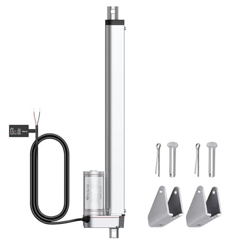 JiGiU Attuatore Lineare 1500N/300mm Elettrico 10mm/s Silenzioso, IP65 Impermeabile con Cavo Rame Ossigeno-Free - Per Letti Medici, Sedie Odontoiatriche e Applicazioni Industriali-Argento