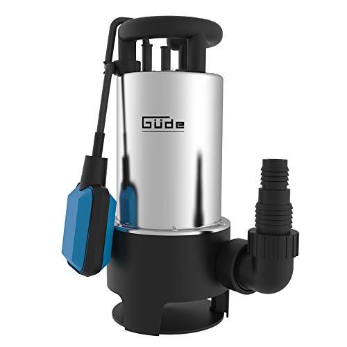 Güde Pompa sommergibile GS 1103 PI (1100 W, volume: 20.000 l/h, portata massima: 8 m, profondità massima di immersione: 7 m, girante in Noryl, guaina e albero in acciaio inox, protezione termica,