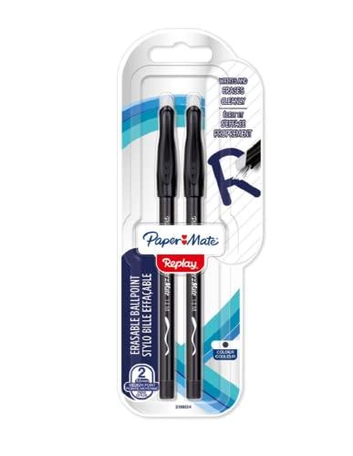 PAPERMATE Paper Mate Kulli Replay - Blister cancellabile, 2 Pezzi, Nero, M 1,0 mm, 2109254