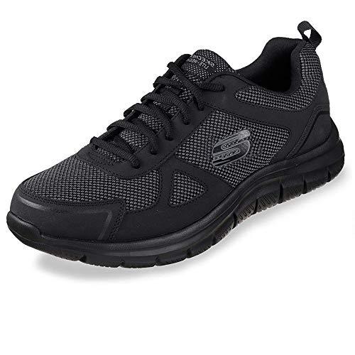 Skechers Track Bucolo, Scarpe running Uomo, Black Leather Mesh Trim, 41 EU