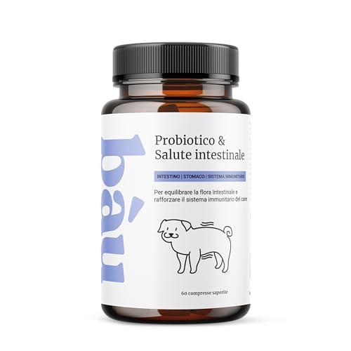 Bau Cosmesi Probiotici per Cani, Fermenti Lattici Cane, Supporto Gastrointestinale Cane, Probiotico Digestivo per Cani Prurito, Integratore Diarrea - 60 pz