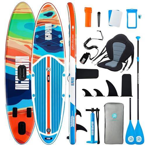 Niphean SUP Gonfiabile Adulti con Tutti gli Accessori, 320cm Stand up Paddle Gonfiabile per Tutti i Livelli, Paddle Board con Capacità di 200kg per 2 Persone, Tavola da SUP Gonfiabile con Sedia