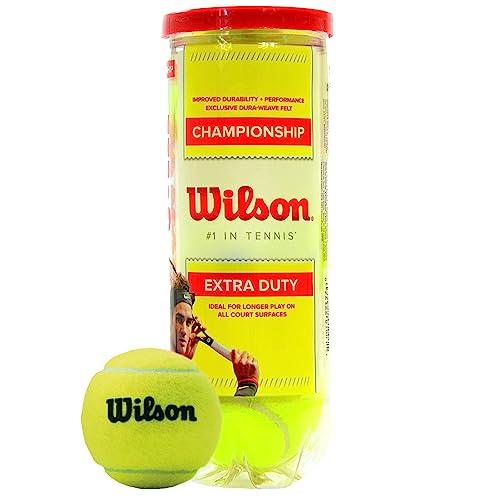 Wilson WRT100101 Palline da Tennis Champ Extra Duty, Tubo con 3 Palline, per Tutte le Superfici, Giallo
