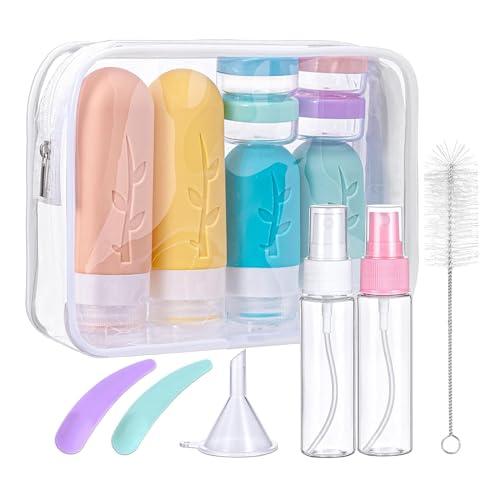 Mezzar Bottiglie da Viaggio in Silicone, Kit da Contenitori da Viaggio Flaconi da Viaggio Riutilizzabili per Shampoo, Liquidi and Lozione (Colore)