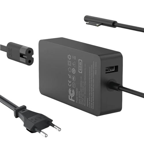 SCOVEE 65W Surface Pro Caricatore per Microsoft Surface Pro 8/X/7/6/5/4/3,Surface Book 2/1, Surface Laptop 5/4/3/2/1 Studio, compatibile con Microsoft Charger 65 W, USB Type A 2 Pin NA